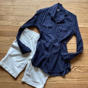 Eddie Bauer Navy Button-up Shirt